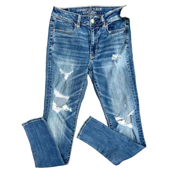 American Eagle high rise distressed jegging size 4 - Picture 1 of 4